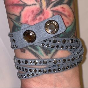 Micheal Kors Gray Studded Wrap Bracelet